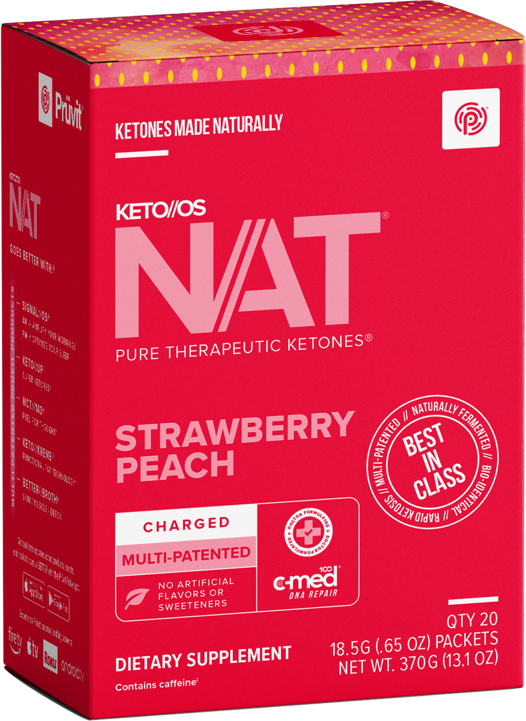 Keto//OS NAT Strawberry Peach, confezione da 20 bustine