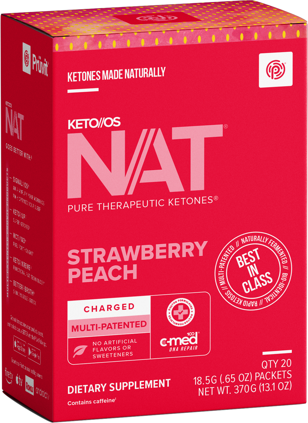 Keto//OS NAT Strawberry Peach, confezione da 20 bustine